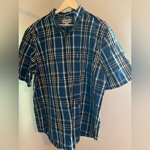 Carhartt Men's Navy and White Checkered Shirt